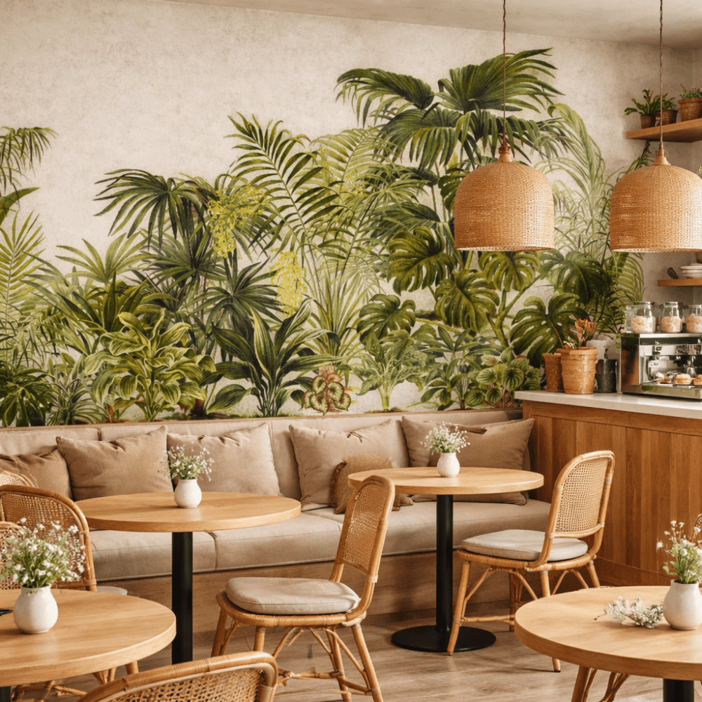Tropikal Yeşil Bitkiler Duvar Kağıdı