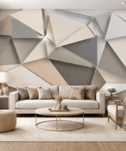 3D Geometrik ÃÃ§gen Desenli Duvar KaÄÄ±dÄ±