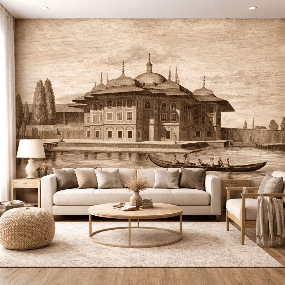 Osmanlı Saray Gravürlü Duvar Kağıdı