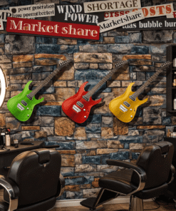 Renkli Gitarlar TaÅ Duvar Desenli Duvar KaÄÄ±dÄ±