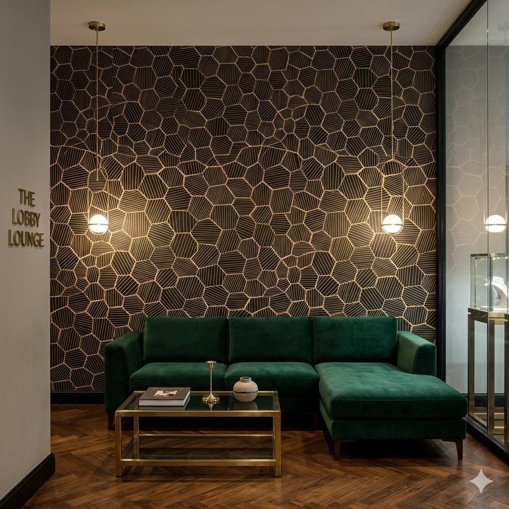 Geometrik Safir Duvar Kağıdı