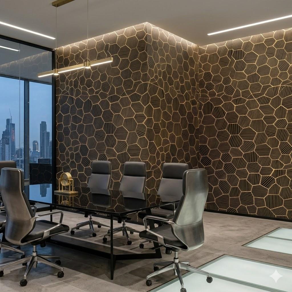 Geometrik Safir Duvar Kağıdı - Görsel 3