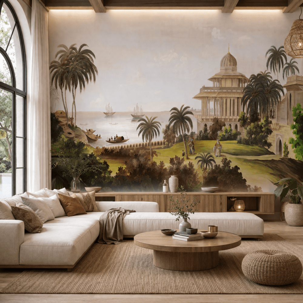 Tarihi Sahil Sarayı Manzaralı Duvar Kağıdı