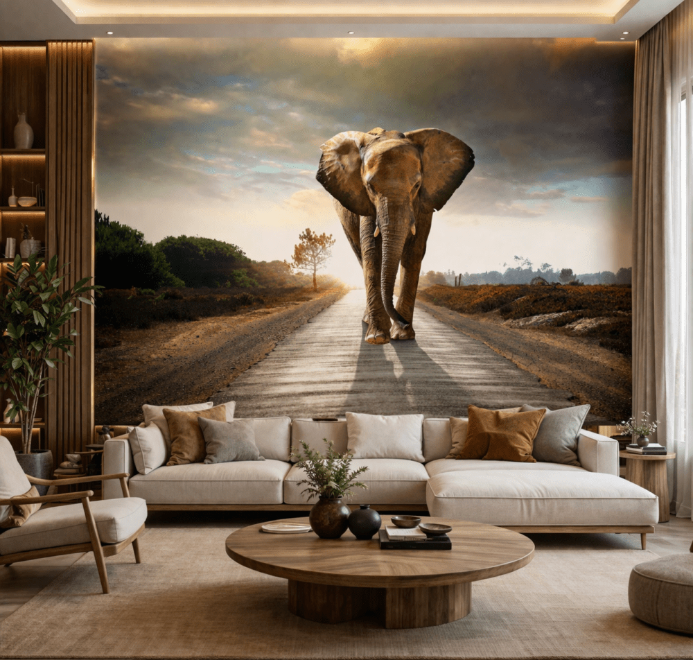 Safari Fil Manzaralı Duvar Kağıdı