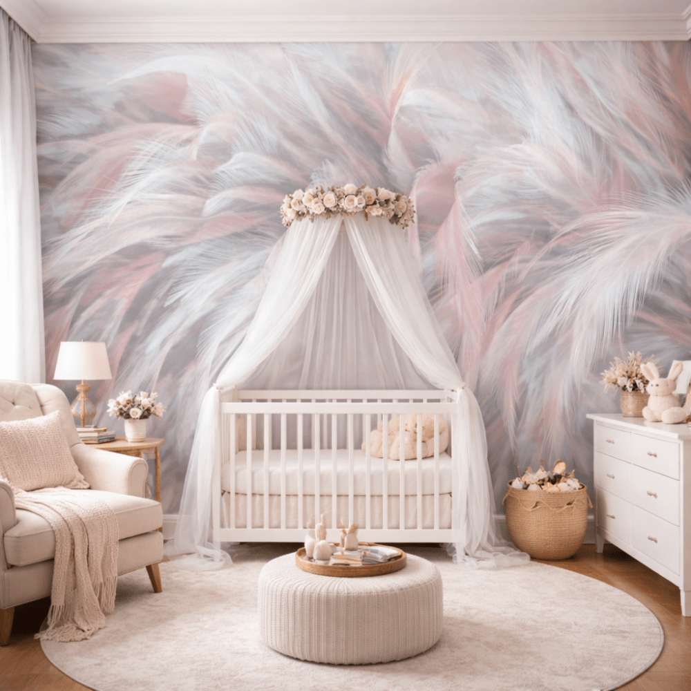 Pastel Tüy Desenli Modern Duvar Kağıdı