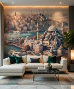 Ä°stanbul Silueti LÃ¼ks Duvar KaÄÄ±dÄ±