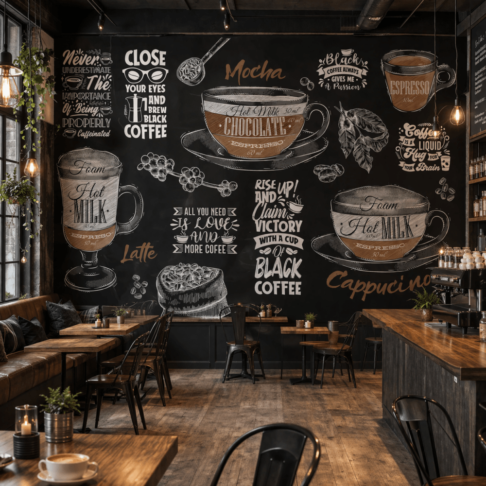 Vintage Kahve Menü Tasarım duvar kağıdı