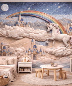 Unicorn Åato ve GÃ¶kkuÅaÄÄ± 5D KabartmalÄ± Duvar KaÄÄ±dÄ±