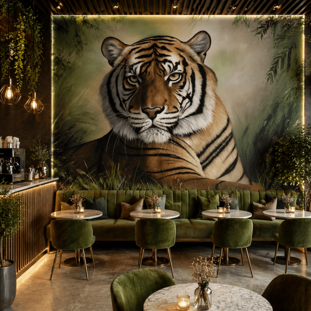 Kaplan Figürlü Doğa Temalı Duvar Kağıdı