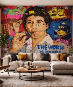 Renkli Pop Art Portre Desenli Duvar KaÄÄ±dÄ±