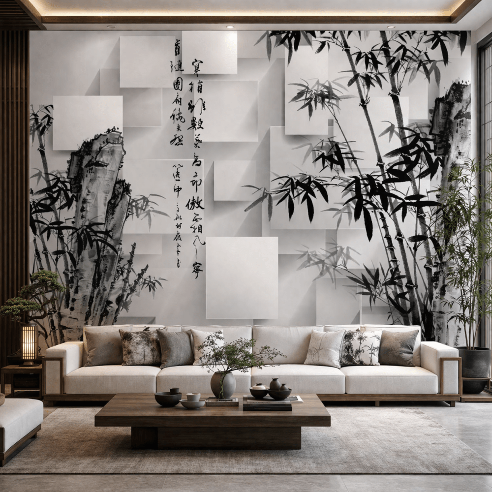 Zen Bambu Sanatı Duvar Kağıdı