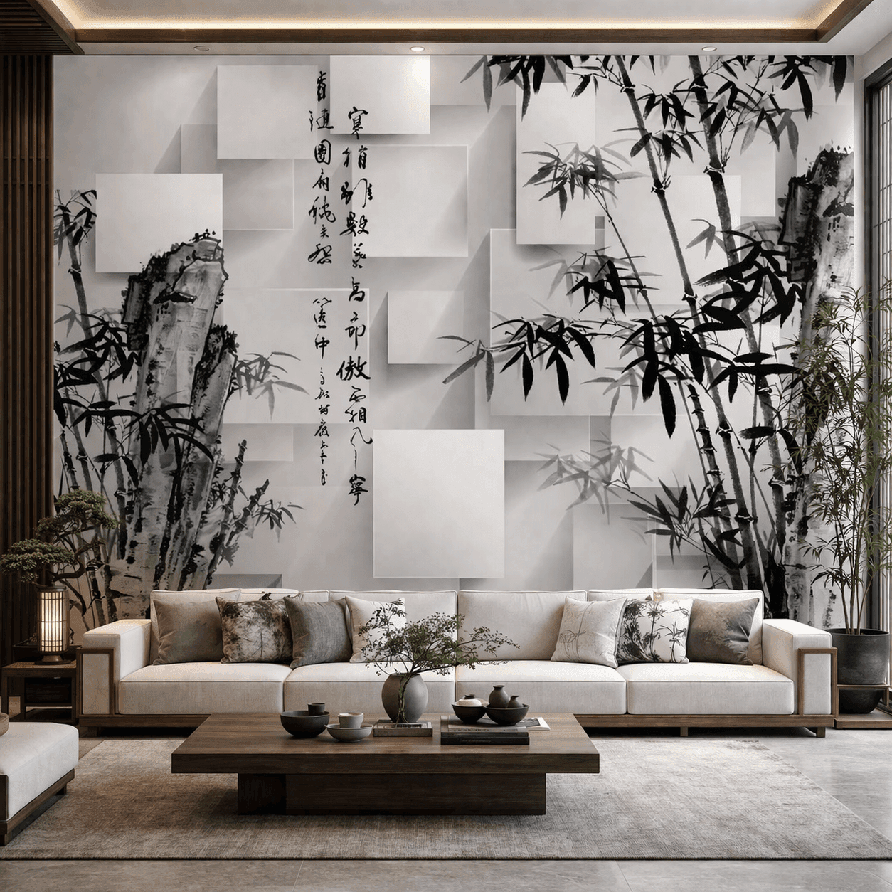 Zen Bambu Sanatı Duvar Kağıdı