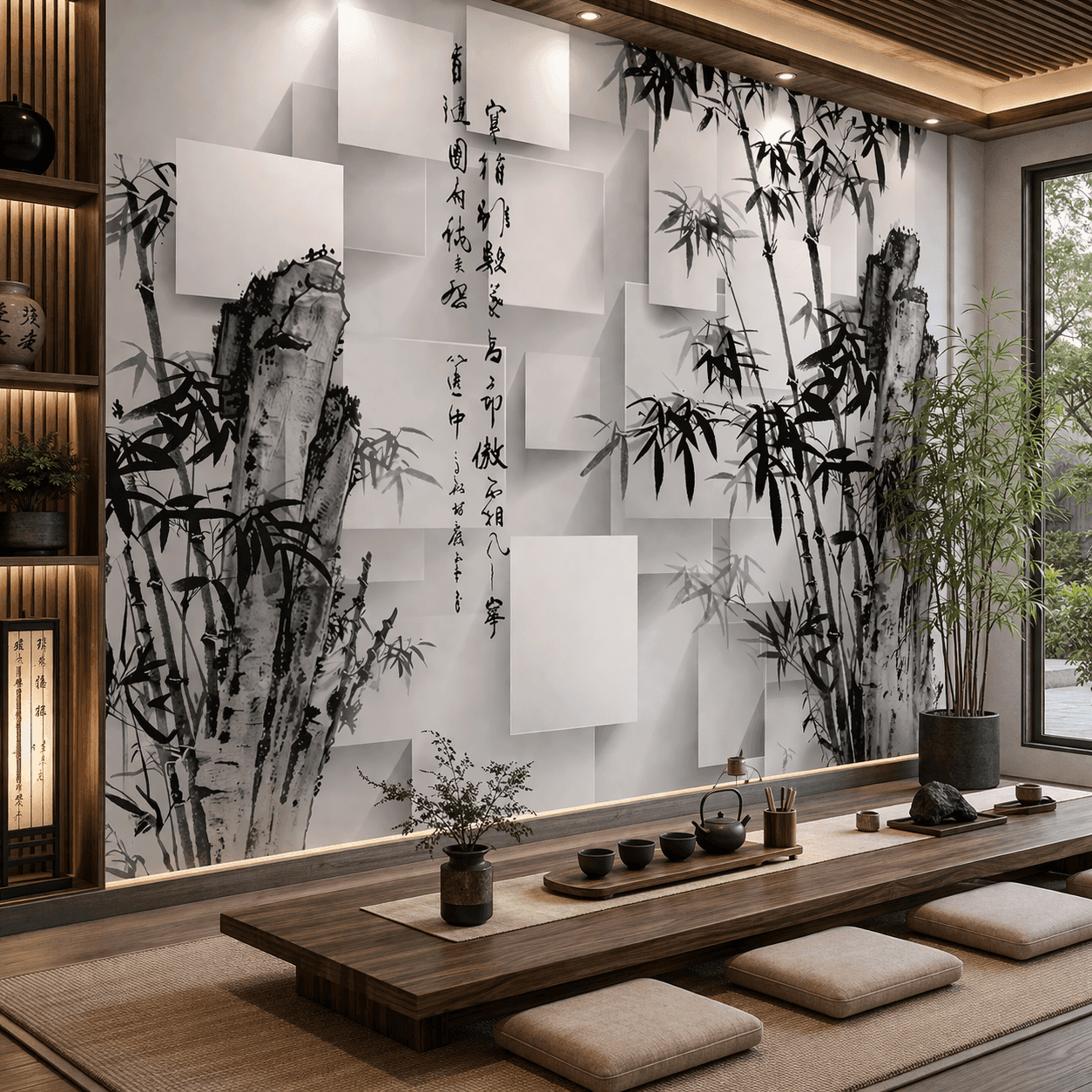 Zen Bambu Sanatı Duvar Kağıdı - Görsel 3