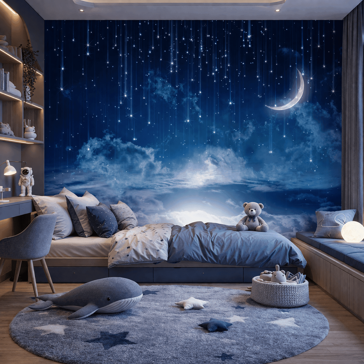Yıldızlı Gece Ay Işığı duvar kağıdı