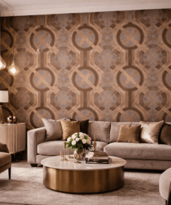 Geometrik HalkalÄ± Art Deco Duvar KaÄÄ±dÄ±