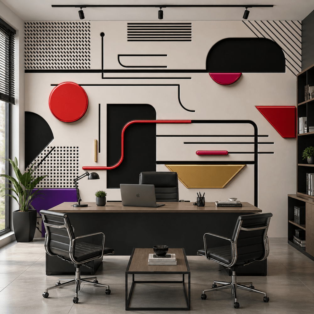 Modern Geometrik Soyut Desenli Duvar Kağıdı