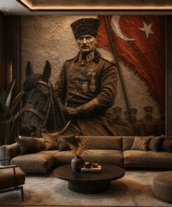 AtatÃ¼rk Portreli 5D Kabartma GÃ¶rÃ¼nÃ¼mlÃ¼ Duvar KaÄÄ±dÄ±